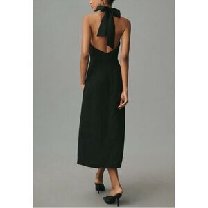 Bardot Black Linen Halter Dress Size 12